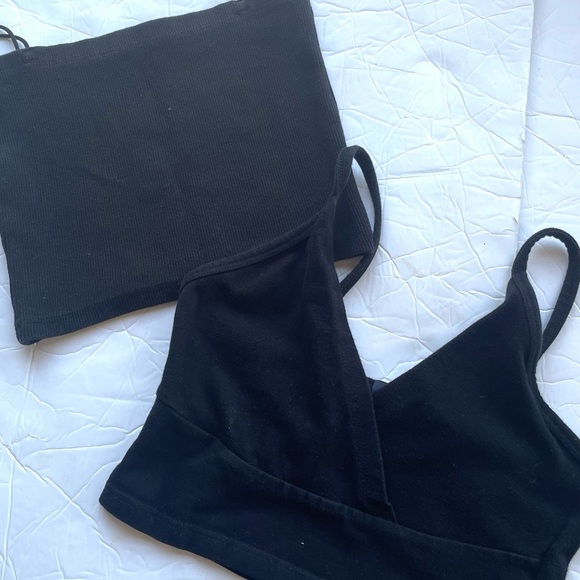 Lot of 2 Crop Tanks Zara Brandy Melville One Size - Picture 2 of 7